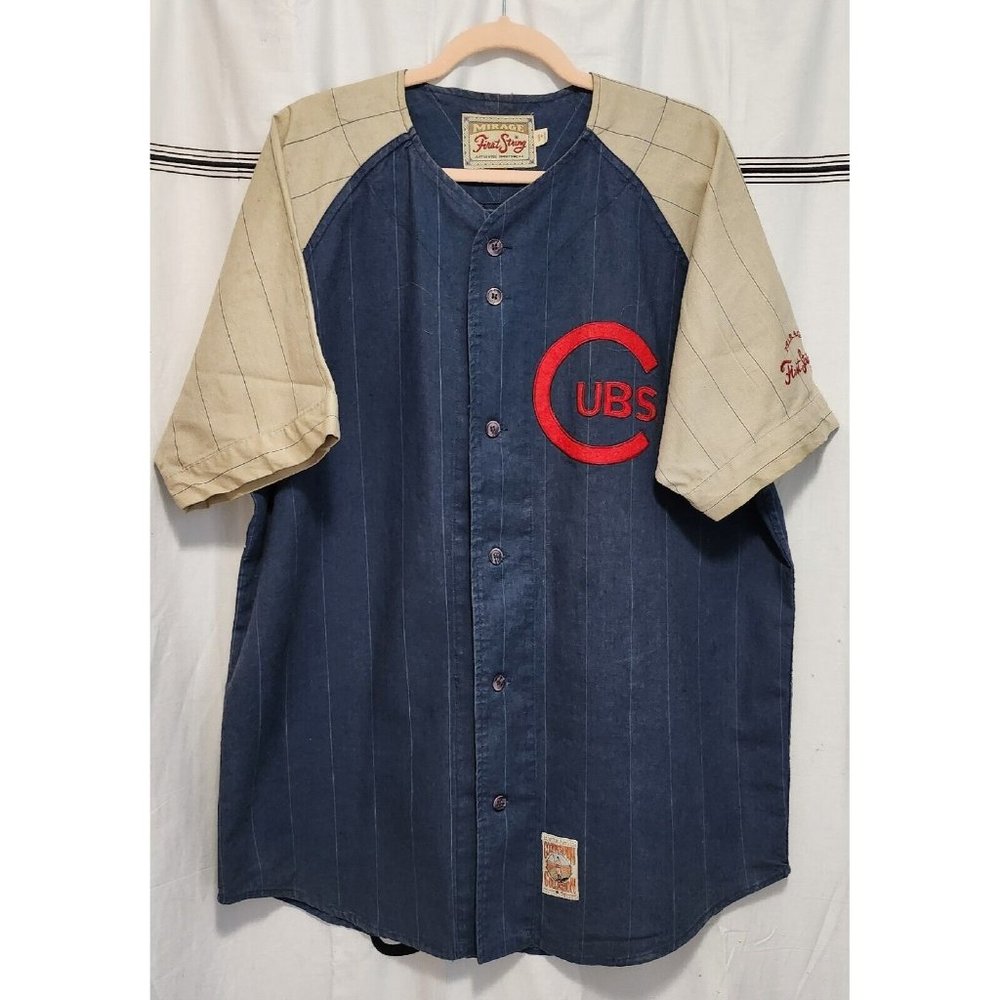 Vintage Chicago Cubs Mirage First Swing 1907 Cooperstown Collection Jersey Large